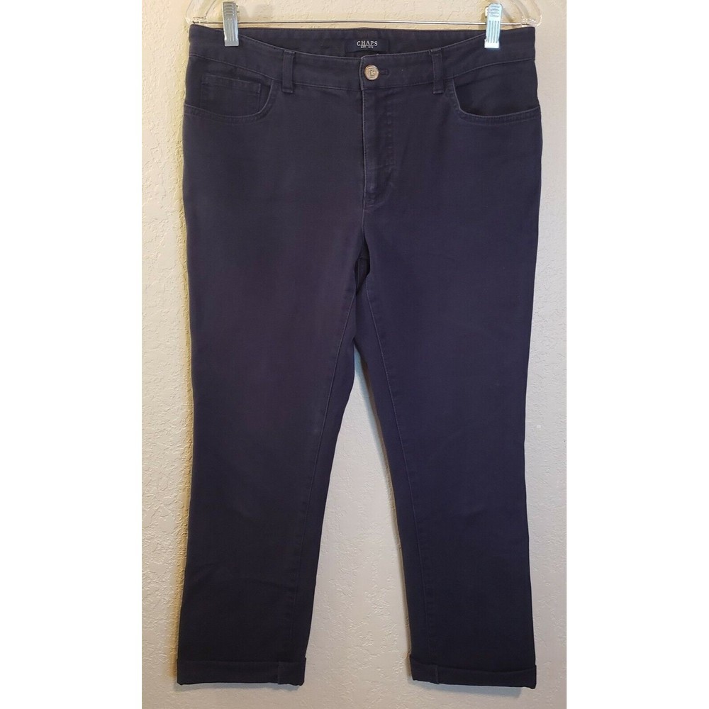 Chaps Cropped Straight Leg Jeans Womens, Sz 8 Black Stretch